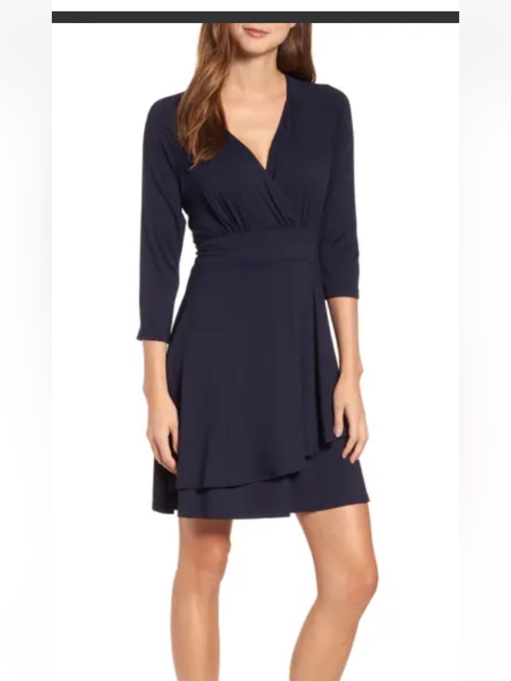 Karen Kane Navy Faux  Wrap Dress